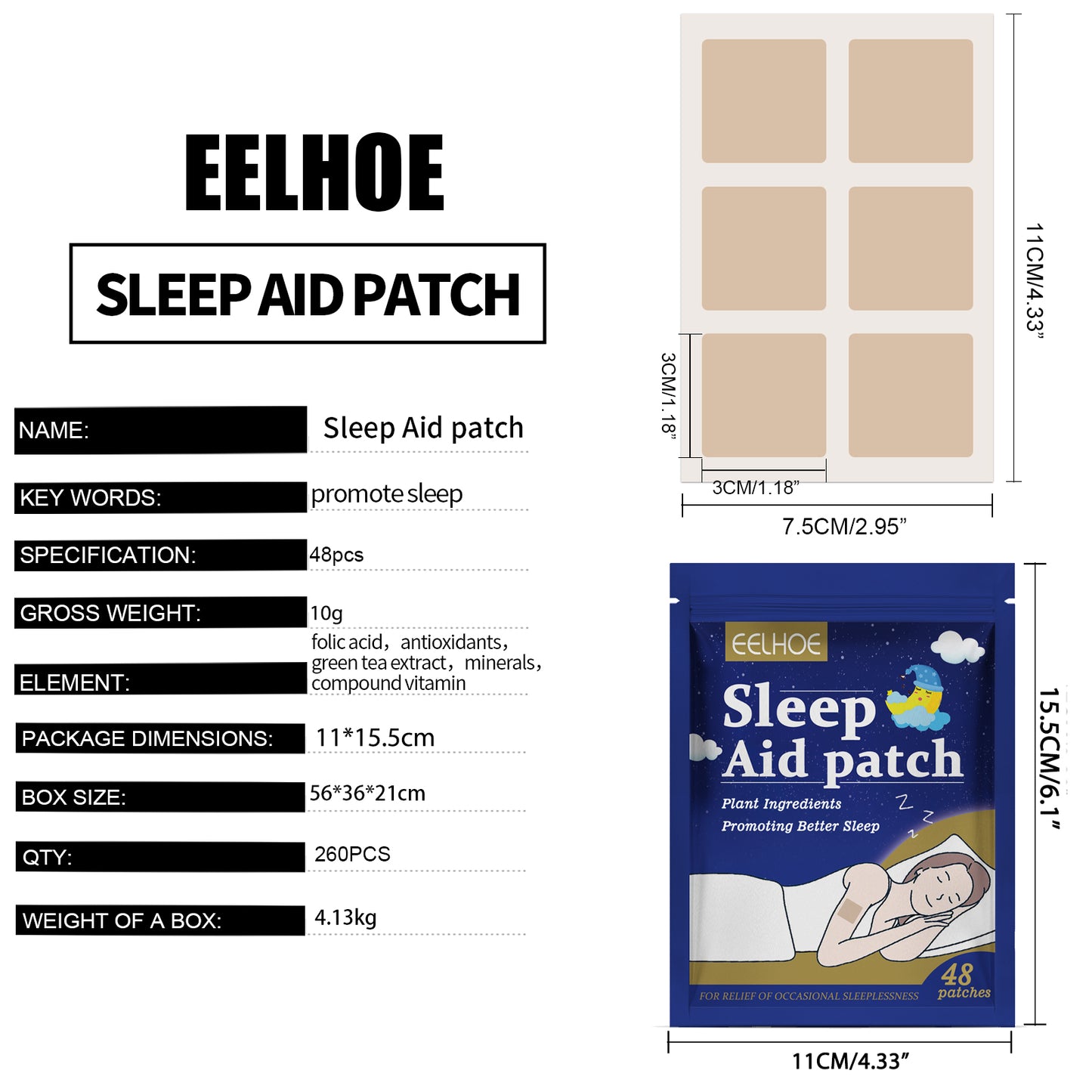 EELHOE Sleep stickers Soothing Body Sleep Comfort Enhancement Care Peaceful Sleep Body Care Patch