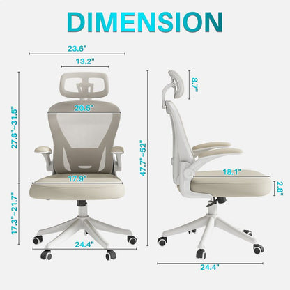 Factory Direct Modern Ergonomic Mesh Task Chair Adjustable Headrest Chinese Style Swivel Office Chair Metal Plastic Material