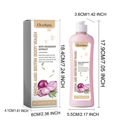 OceAura Onion Biotin Rosemary Shower Gel Gentle Cleansing Odor Removal Reduces Dryness Refreshing Moisturizing