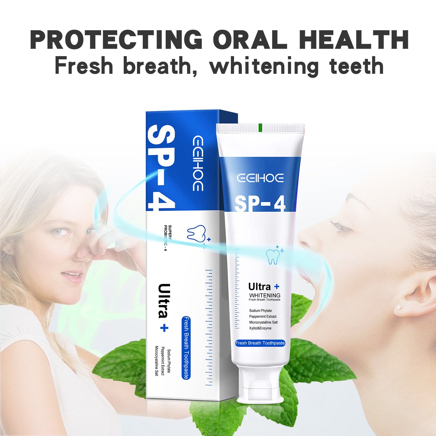 EELHOE Fresh Breath Toothpaste Cleans Teeth Odor Care Oral Daily Teeth Whitening Care Toothpaste