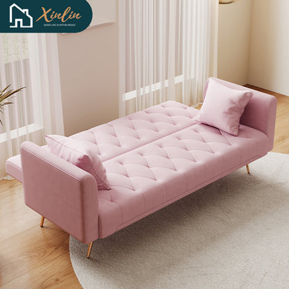 2025 Elegant Modern OEM Folding Leather Futon Bed Living Room Couch Chair for Dining Bedroom Velvet Feature with Free Shipping