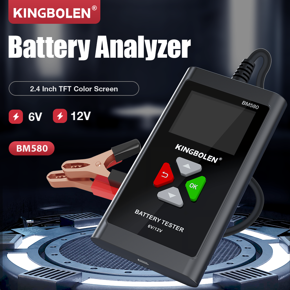 Car Accessories 2025 Kingbolen BM560 Car Battery Tester 6V 12V BM580 Battery Analyzer Cranking Test Charging Test Load Test