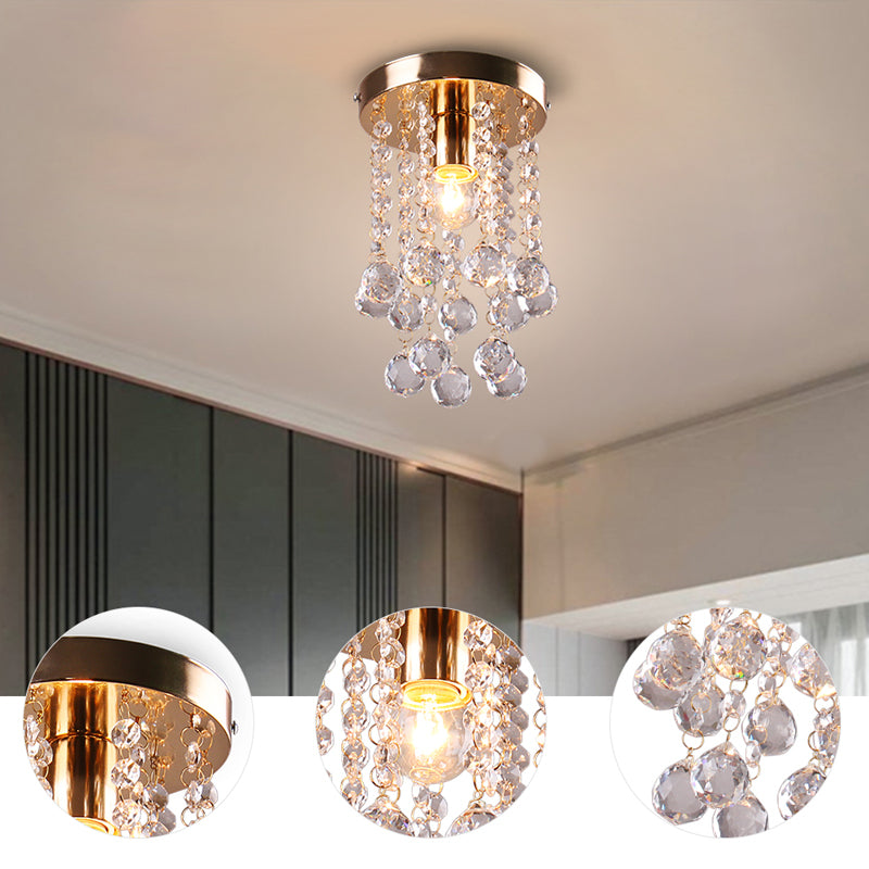 K9 Modern LED Pendant Lights Small Gold Chrome Crystal for Bedroom Balcony Hallway Lighting for Room Decoration