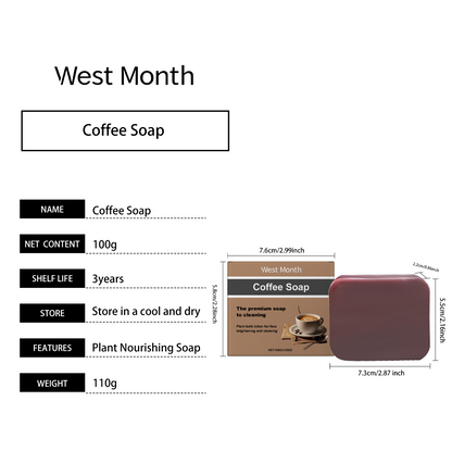 West&Month Coffee Facial Soap Coffee Essence Gentle Cleansing Nourishing Skin Moisturizing Brightening Soap