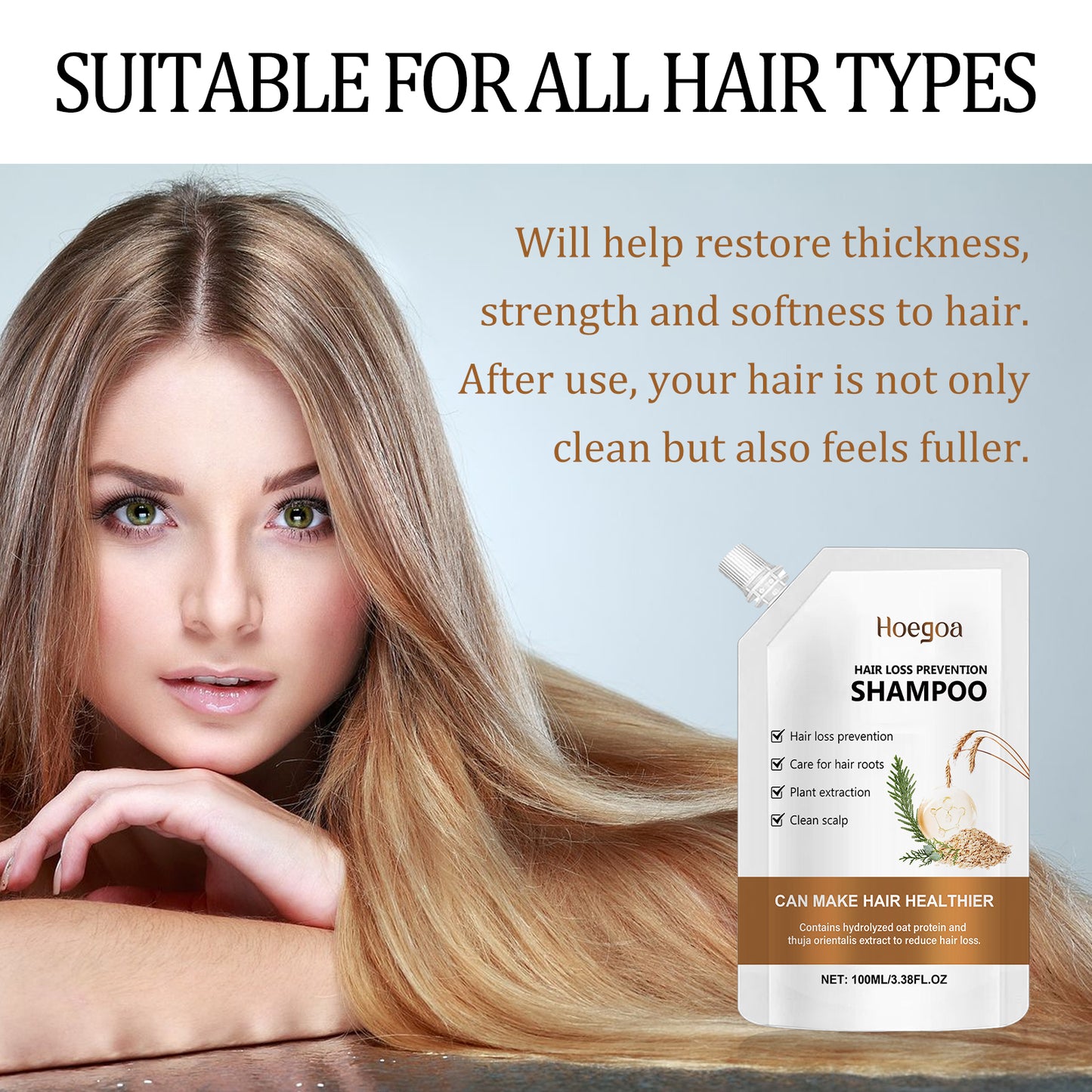 Hoegoa Anti-hair Loss Shampoo Scalp Cleansing Repair Damaged Hair Moisturizing Thick Hair Anti-Fall Shampoo