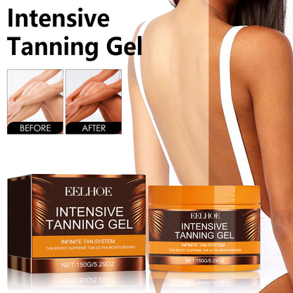 EELHOE Darkness Repair Gel Beach Sunscreen Tanning Aid Wheat Bronze Color Lightweight Non-Greasy