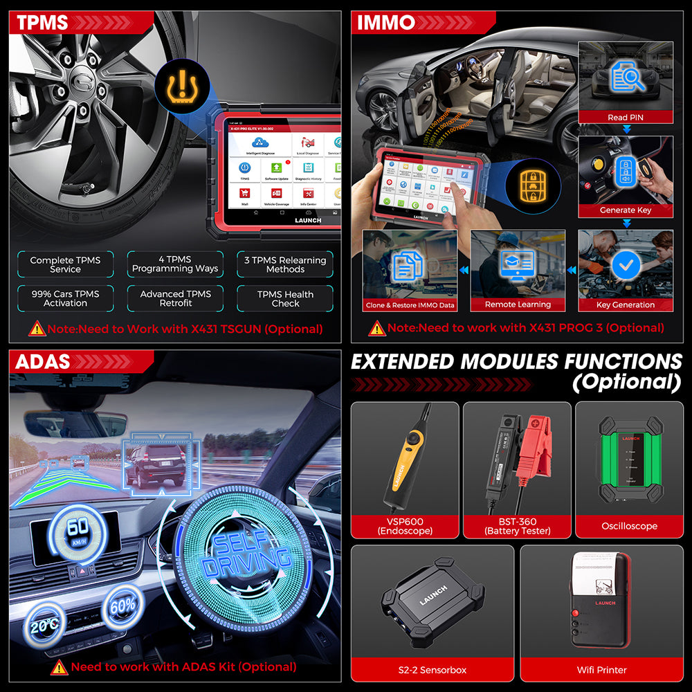 LAUNCH X431 PRO ELITE Car Full System Diagnostic Tools OBD OBD2 Scanner 32 Reset CAN FD DOIP Coding Pk X-431 V