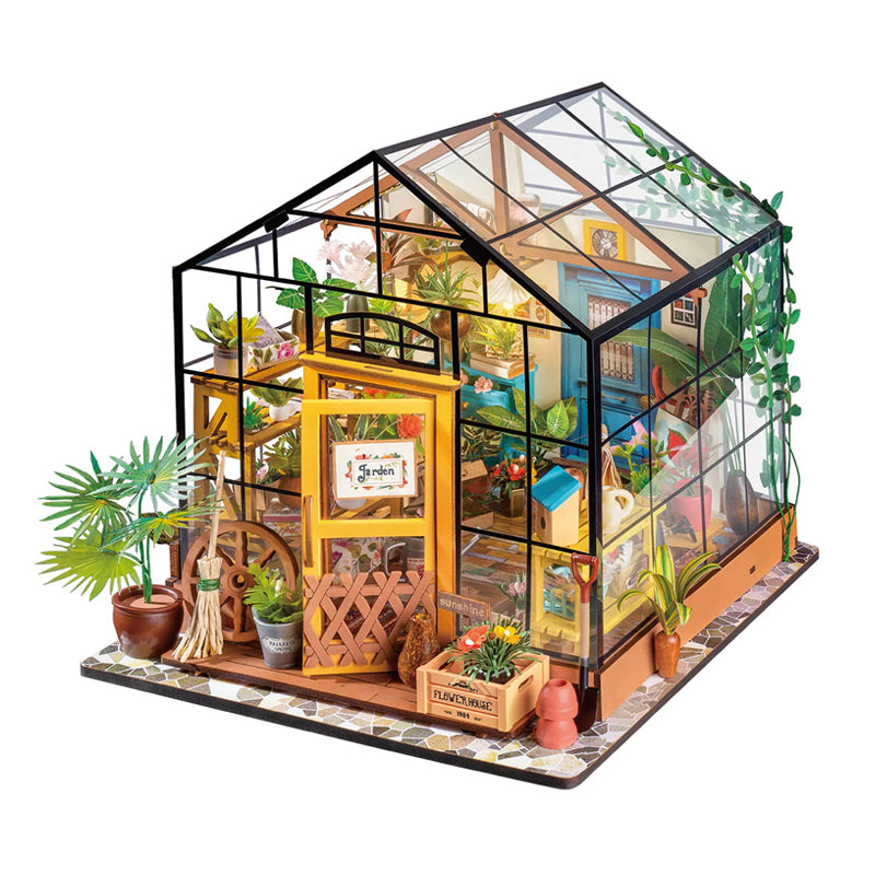 Robotime Rolife US Warehouse 3D Puzzles Wooden Toys DG104 Cathy's Flower House DIY Miniature House for Drop Shipping