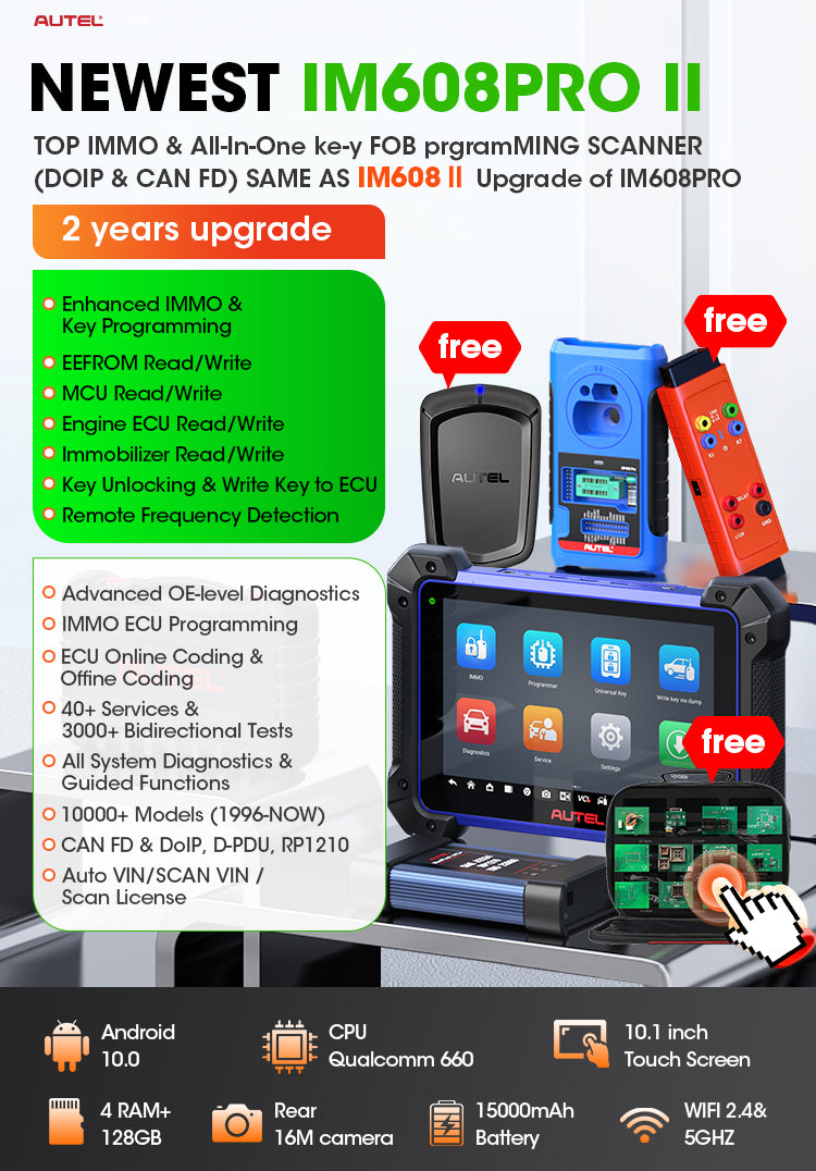 autel IM608pro II Automotive Locksmith Auto Key Programmer Car Obd2 Programming Machine Diagnostic Scanner Tool All Keys Lost