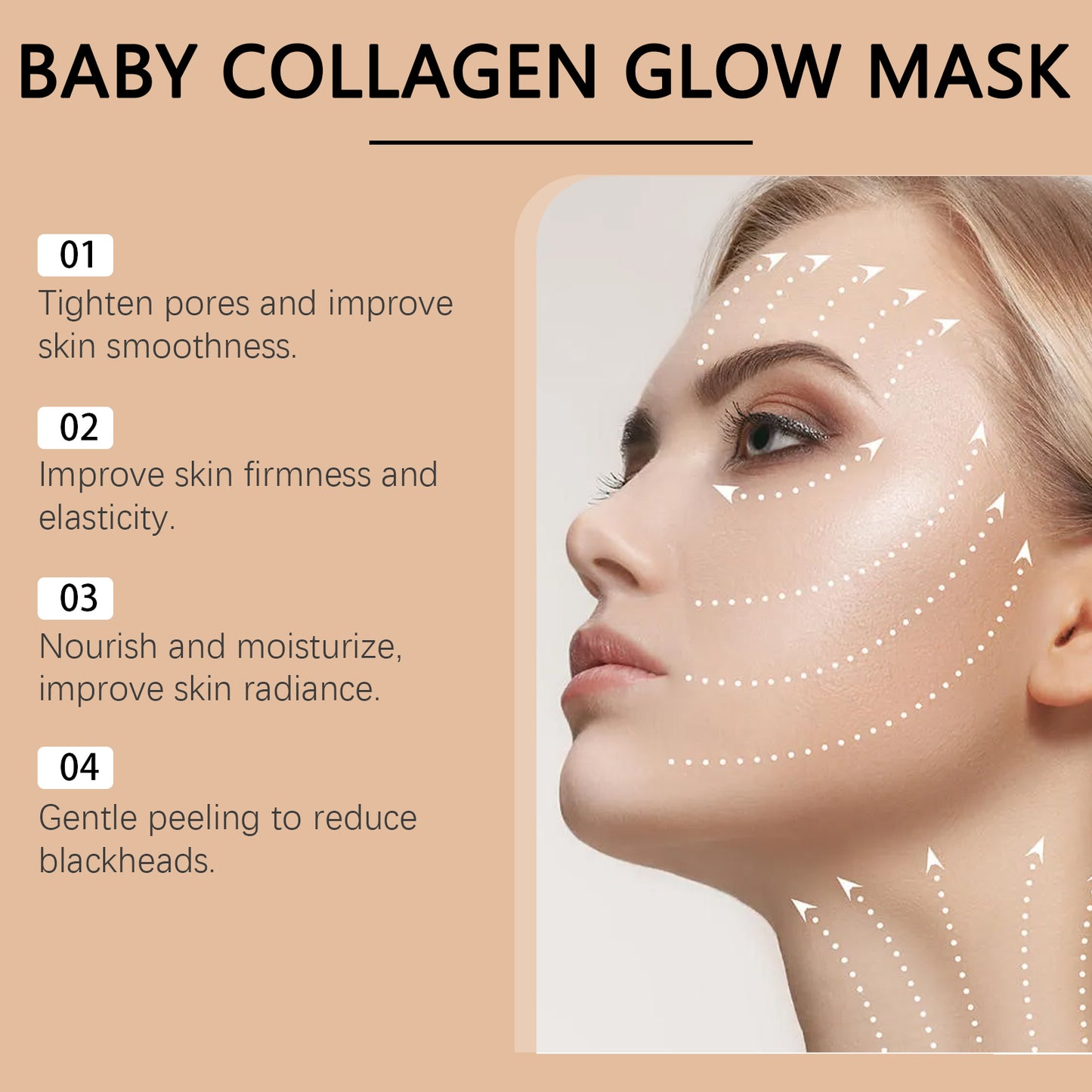 EELHOE Collagen Stripping Tearing Mask Moisturizing Hydrating Anti-Wrinkle Brightening Skin Tone Peel-Off Mask