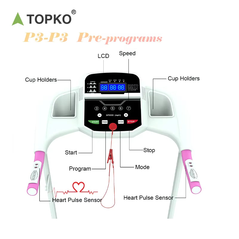 TOPKO in STOCK US WAREHOUSE Folding Treadmill for Small Apartment Electric Motorized Running Machine for Gym Home Treadmill