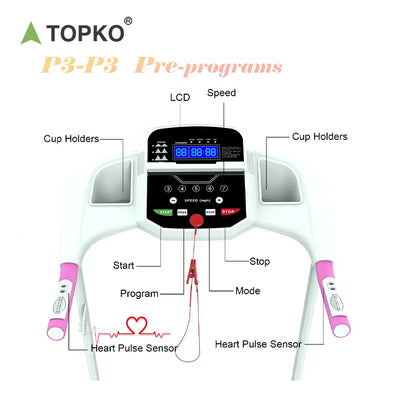 TOPKO in STOCK US WAREHOUSE Folding Treadmill for Small Apartment Electric Motorized Running Machine for Gym Home Treadmill