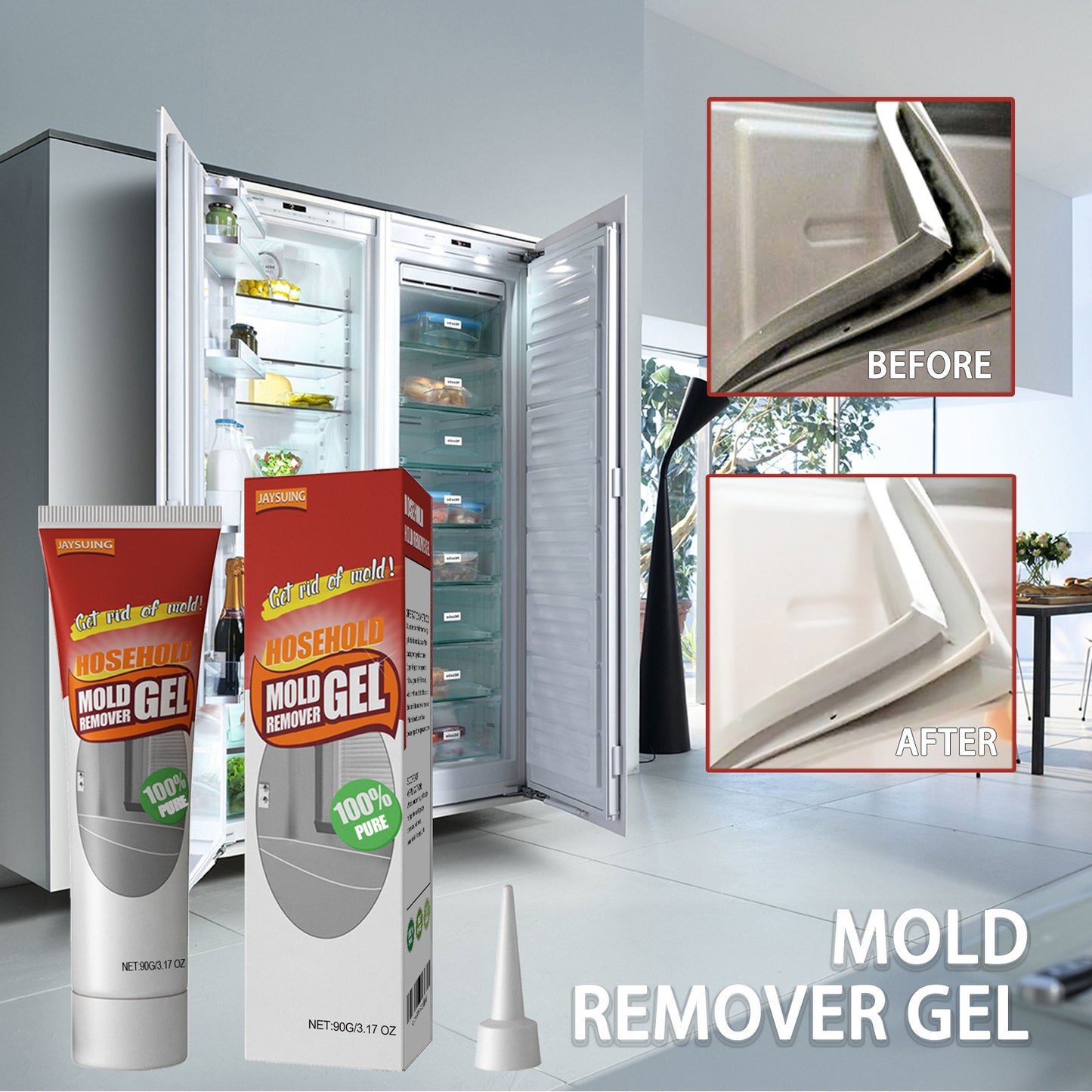 Jaysuing Wall Mold Removal Gel Wall Wall Bathroom Kitchen White Decontamination Mildew Removing Gel