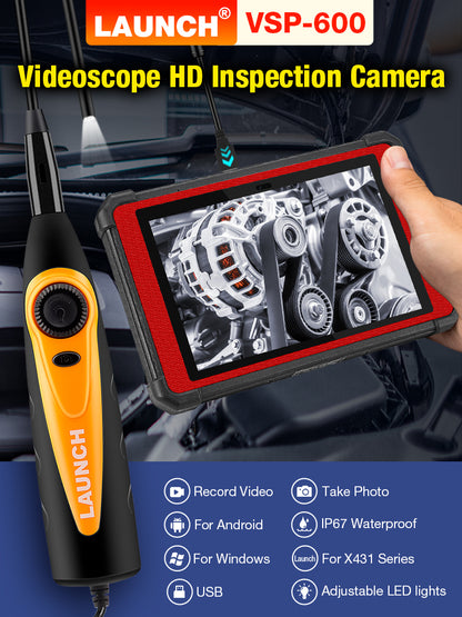 LAUNCH X431 VSP600 Videoscope HD Camera IP67 Waterproof and 6LED Adjustable Video Inspection for LAUNCH X431 V/PRO3S+/PAD V