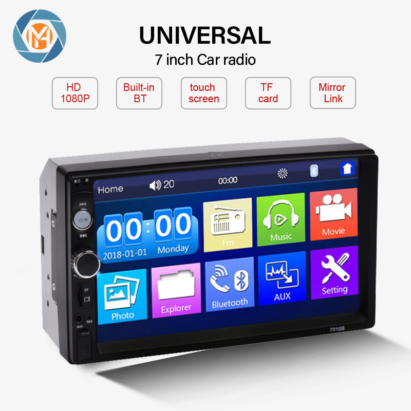 Hengmao 7inch 2DIN  MP5 FM Radio Tuner BT Media Player Touch Screen Car Video DVD Player Auto Radio Multimedia Monitor Stereo