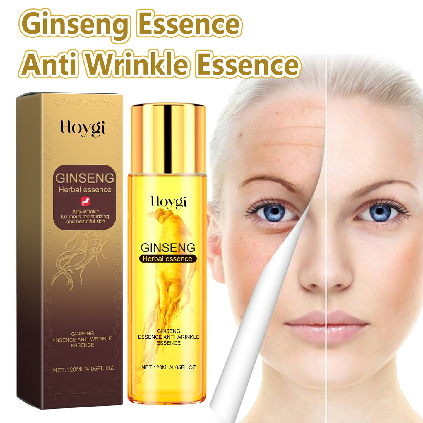 Hoygi Ginseng Polypeptide Anti-Wrinkle Essence Repair Facial Fine Lines Improve Dullness Moisturizing Firming Anti-Wrinkle Essence