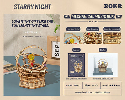 Robotime Rokr US Warehouse DIY Handmade Assembled Toys AMK51 Starry Night Model Kit 3D Wooden Puzzles for Drop Shipping