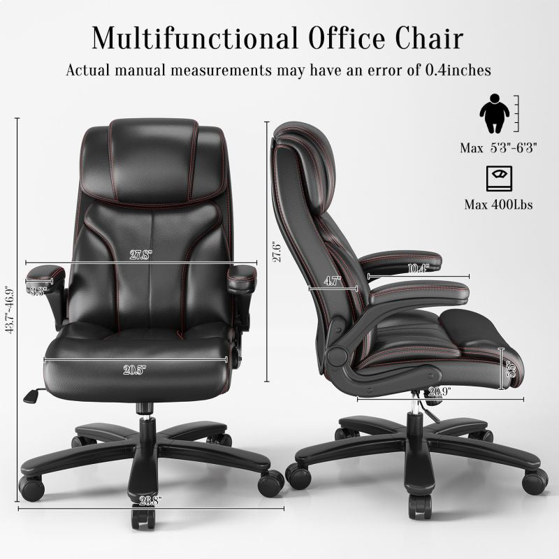 High Back Commercial Office Chair Adjustable Armrest Ergonomic Leather Comfortable Manager Desk Furniture Popular Modern Style