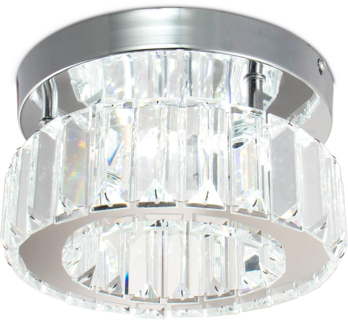 Modern White Exquisite Mini Crystal Chandelier LED Circular Ceiling Light Glass Metal Hotel Balcony Bedroom Corridor Lighting