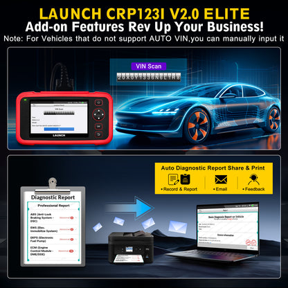 LAUNCH  CRP123I V2.0 OBD2 Scanner Four System Scan Tool With 7 Resets Lifetime Free As CRP123X