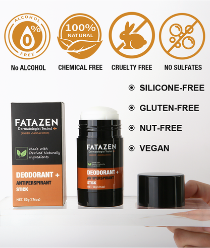 FATAZEN Wholesale Herbal Deodorant Antiperspirant Stick Body Natural Vegan Sandal Amber Sweat Odor Balm Deodorant Stick