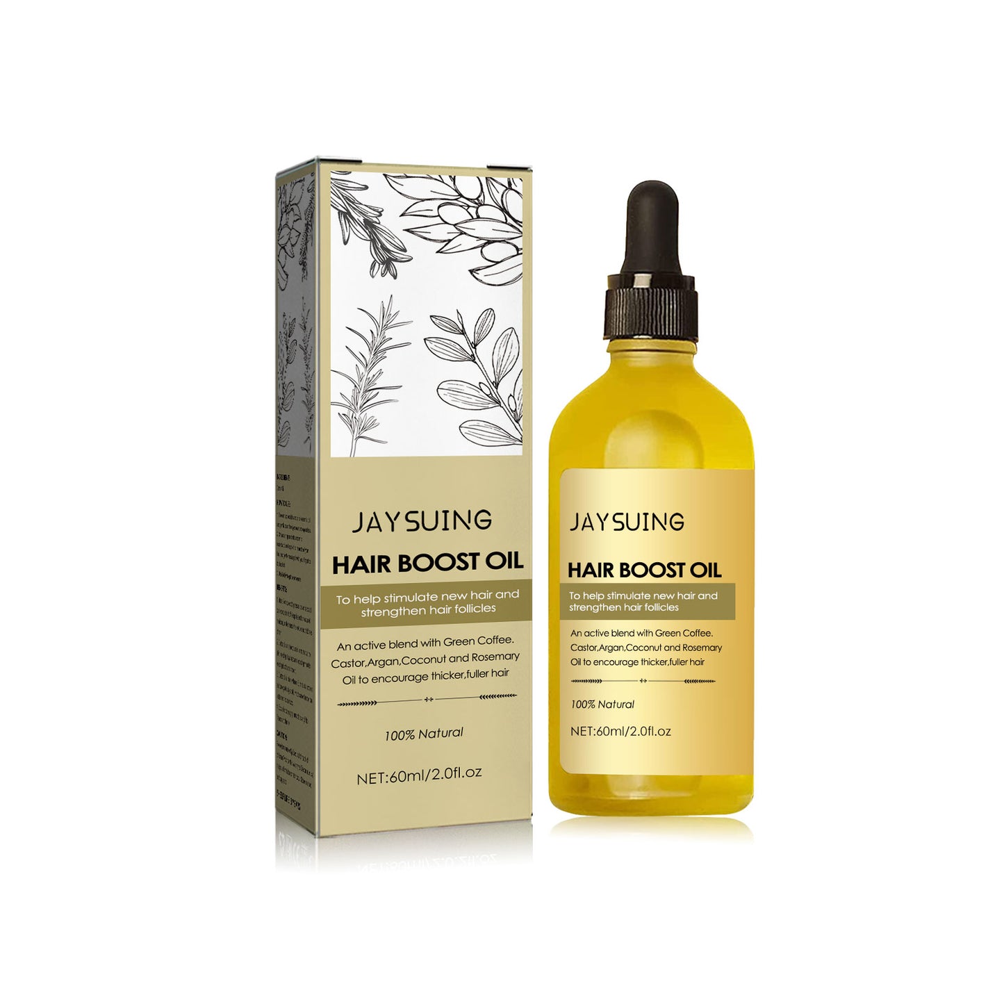 jaysuing Rosemary Dense Hair Essential Oil Anti-Fall Repair Hair Frizz Dryness Dense Hair Oil