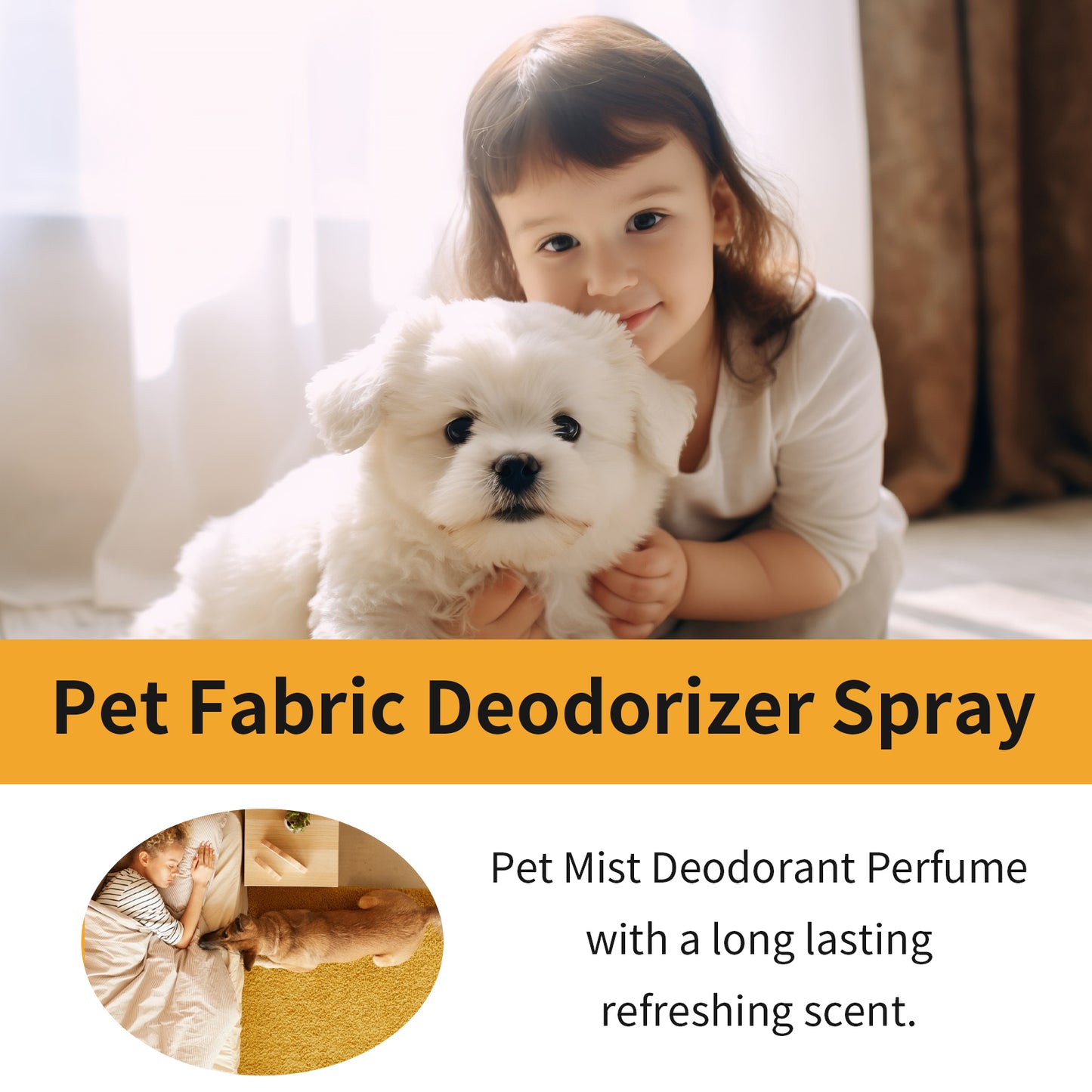 Yegbong Pet Deodorizing Spray Cleaning Pet Odor Indoor Air Freshener Long-lasting Fragrance Deodorant