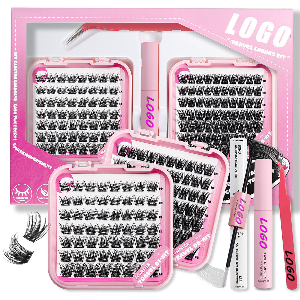 US Local Stock DIY Segment Eyelashes Individual Lash Extension Mega Set 336 Pcs Silk Cluster Lashes Book