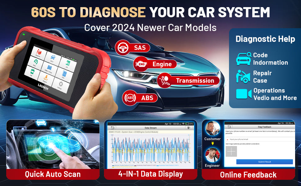 Launch CRP129E V2.0 Automotive Car Diagnostic Tool Machine With 12 Functions OBD2 Scanner