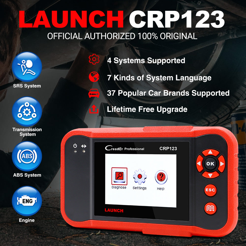 LAUNCH X431 CRP123 OBD2 Car Scanner OBD OBDII Engine ABS SRS Transmission Automotive Diagnostic Tools PK CRP123X