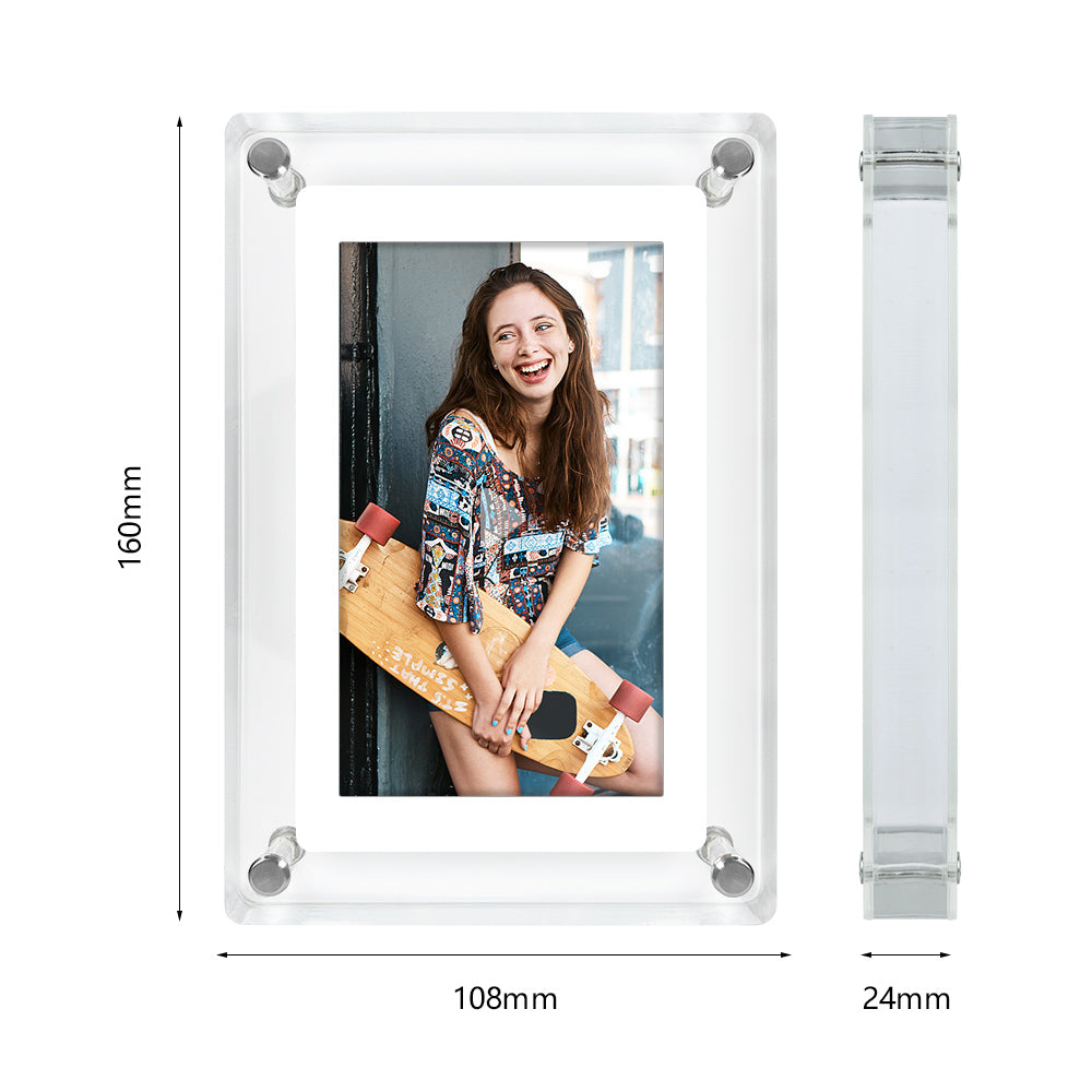 Crystal Advertising Player Acrylic 5 Inch 4GB IPS Screen Digital Photo Frame for Gift