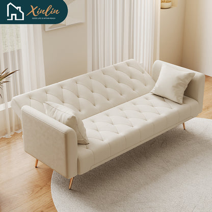 2025 Elegant Modern OEM Folding Leather Futon Bed Living Room Couch Chair for Dining Bedroom Velvet Feature with Free Shipping