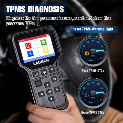 LAUNCH X431 CRT5011E TPMS Tire Pressure Diagnostic Tool Clear Tire DTCs Reset Activation Programing TPMS Sensors