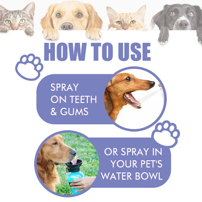 Yegbong Cat and Dog Teeth Cleaning Spray Stain Removal Fresh Breath Pet Oral Care Spray