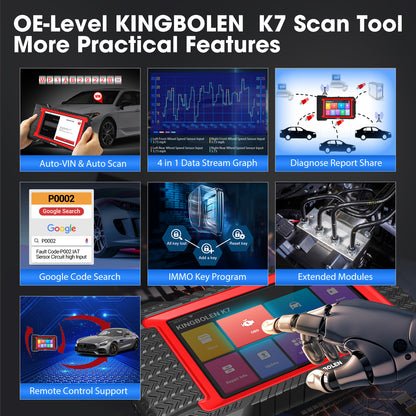 Hot Selling Kingbolen K7 Full System Bi-directional Scan Tool With ECU Coding OBD2 Automotive Code Reader 3 Years Free Update