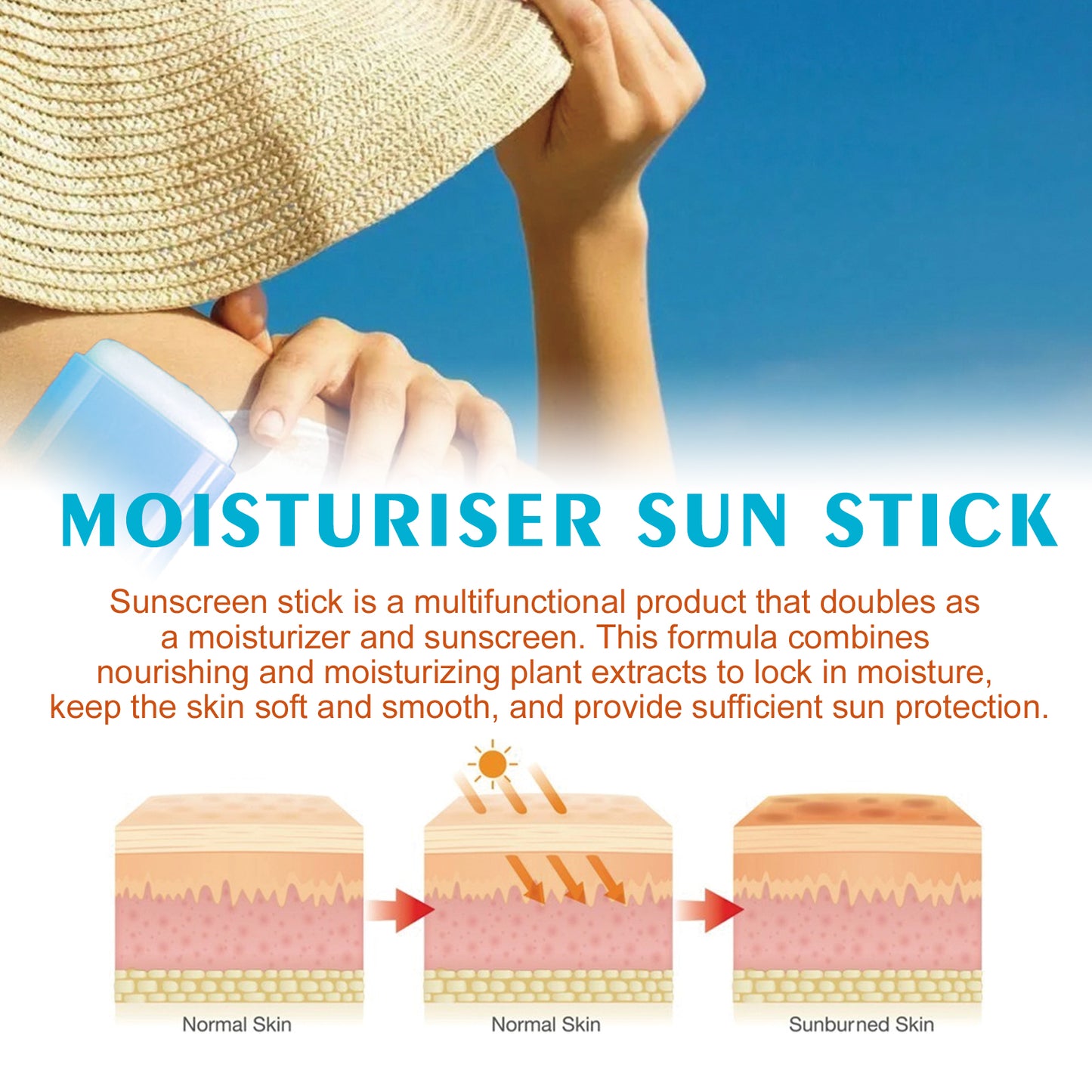 Jaysuing Moisturizing Protective Stick Protective Refreshing Waterproof Sweatproof UV Protection Cream