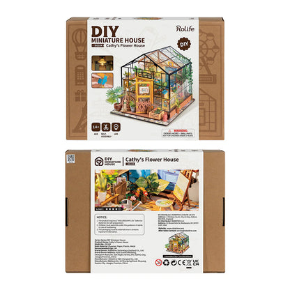 Robotime Rolife US Warehouse 3D Puzzles Wooden Toys DG104 Cathy's Flower House DIY Miniature House for Drop Shipping