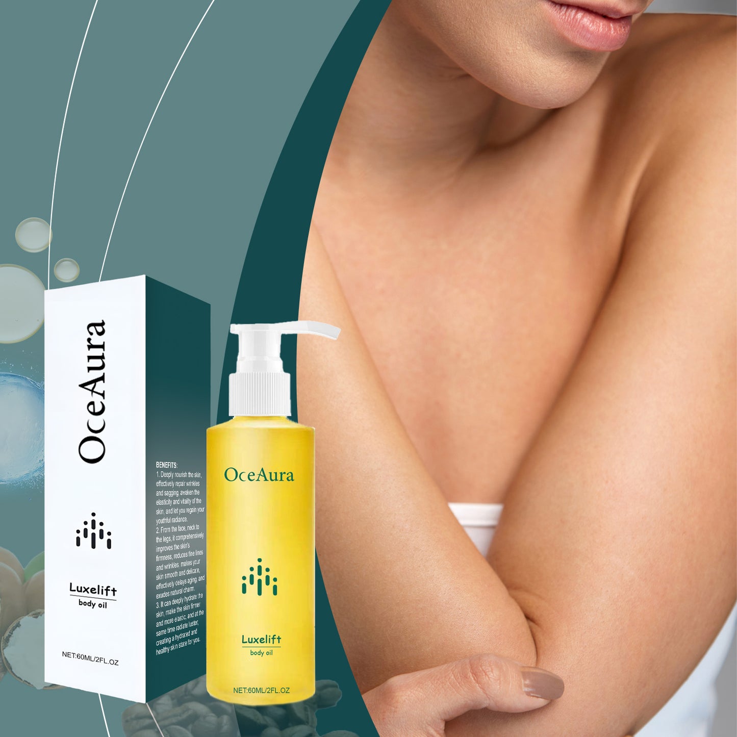 OCEAURA Body Skin Care Oil Skin Hydrating Moisturizing Refreshing Skincare Firming Care Oil