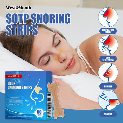 West&Month Adult Nasal Ventilation Nose Paste Anti-Snoring Dredge Respiratory Tract Anti-Snoring Anti-Snoring Paster Nursing