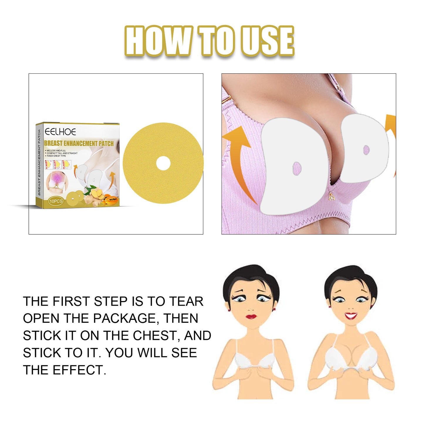 EELHOE Breast Care Patch Ginger Breast Lift Pads Firming and Enhancing Bust Care