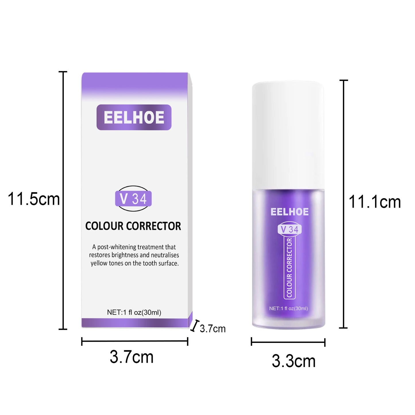 EELHOE V34Teeth Whitening Toothpaste Oral Whitening Toothpaste for Cleaning Teeth Stains and Whitening Purple Teeth