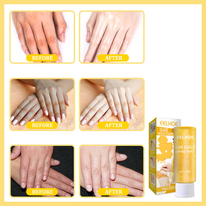 EELHOE 24k Gold Hand Mask Moisturizing Exfoliating Tender Hand Care Honey Hand Mask