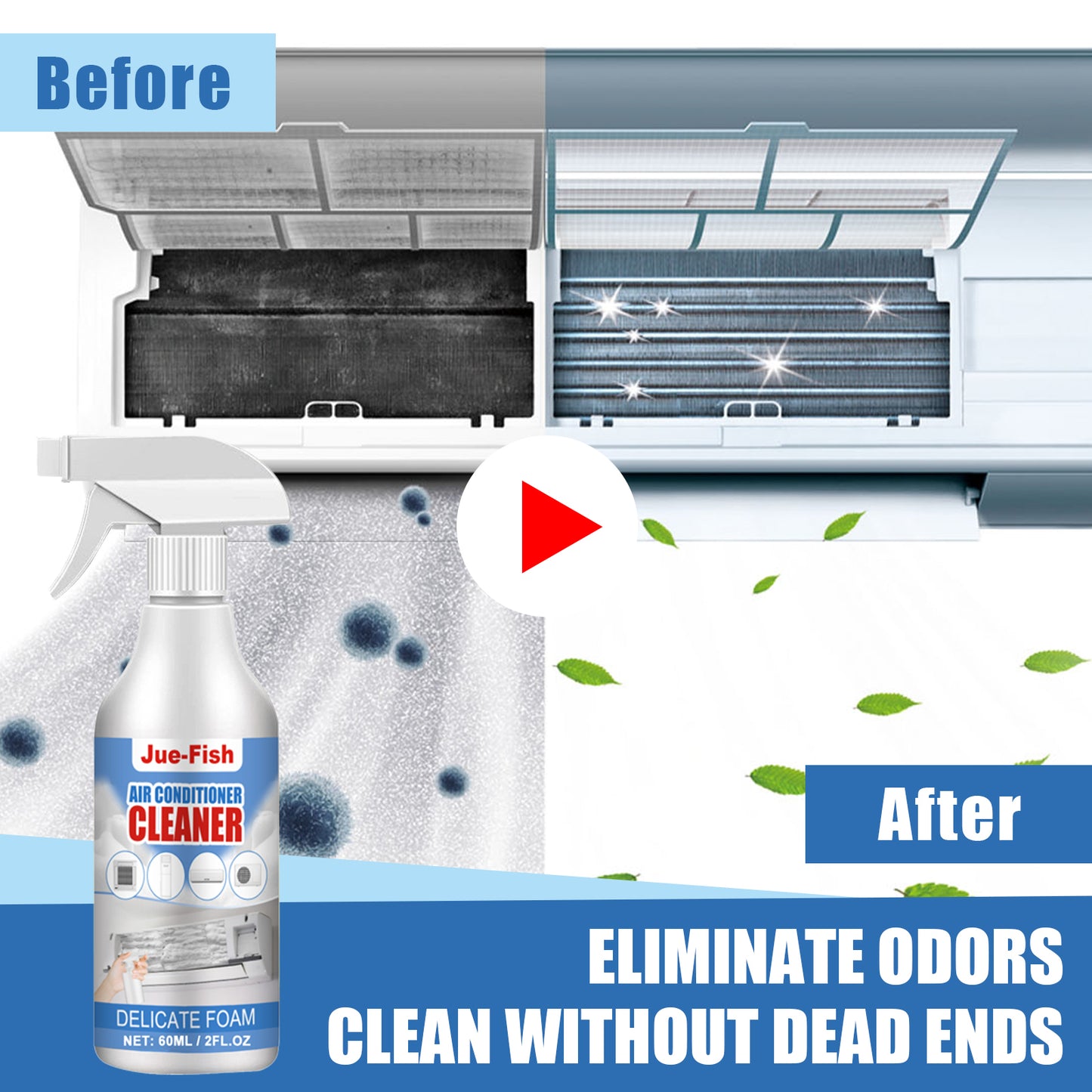 Jue-Fish Air Conditioner Cleaner Household Air-Conditioner Hanging Machine Disassembly-Free Wash-Free Deodorant Descaling Foam Air Conditioner Cleaning