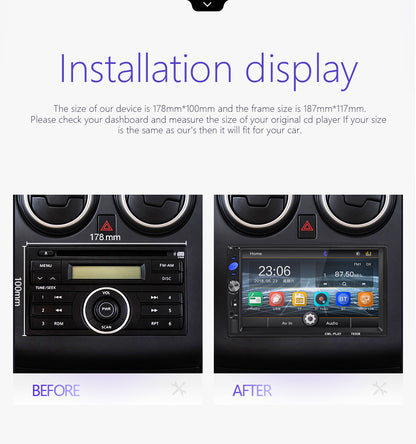 MP5 Player Hands-free 7-inch 2 Din Multimedia FM Mirror Link Touch Screen 7010B USB FM Rear View Indash Car Radio