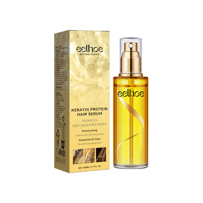 EELHOE Keratin Hair Serum Spray Hair Repair Improve Dry Curly Frizzy Hair Pomade Oil Essence