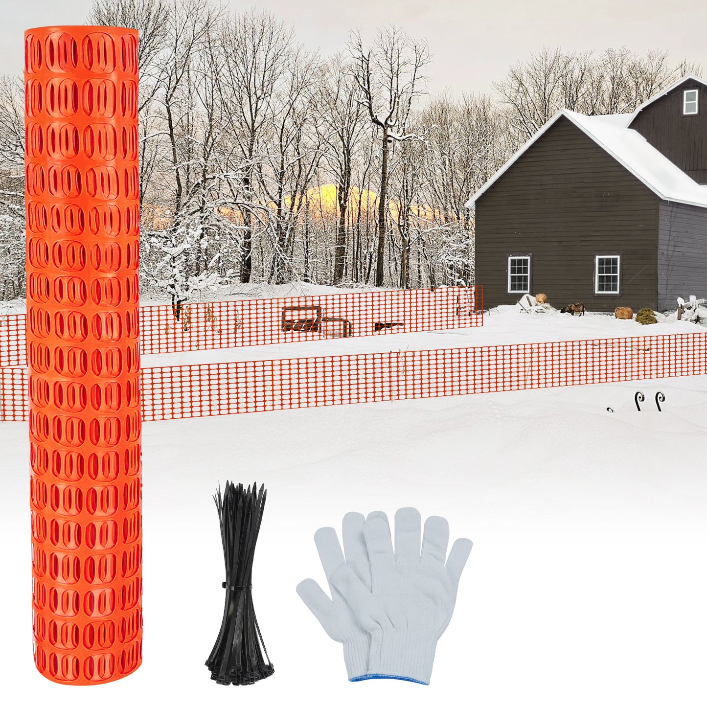 Orange Color Plastic Fence Easy Visible Construction Netting for Snow Fencing