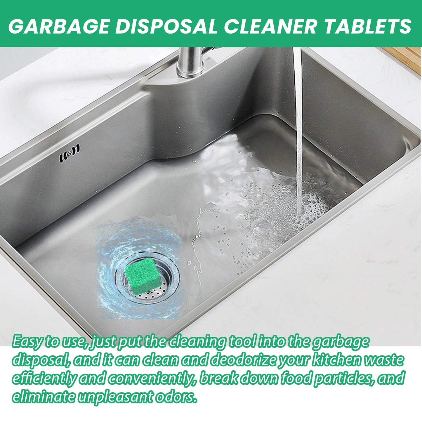 Jakehoe Garbage Disposal Cleaner Block Kitchen Food Waste Disposal Agent Pipe Cleaning Block