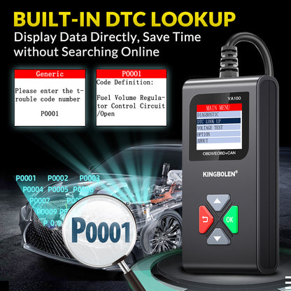 Top Seller 2025 KINGBOLEN YA100 OBD2 Scanner Car Auto Diagnostic Tools Obd Code Reader Check Engine Russian Lifetime Free