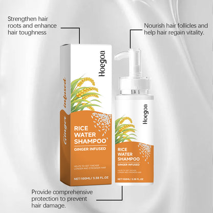 Hoegoa Rice Shampoo Rice Essence Shampoo for Scalp Repair, Moisturizing, Hydrating, Cleansing, Nourishing, and Smoothing