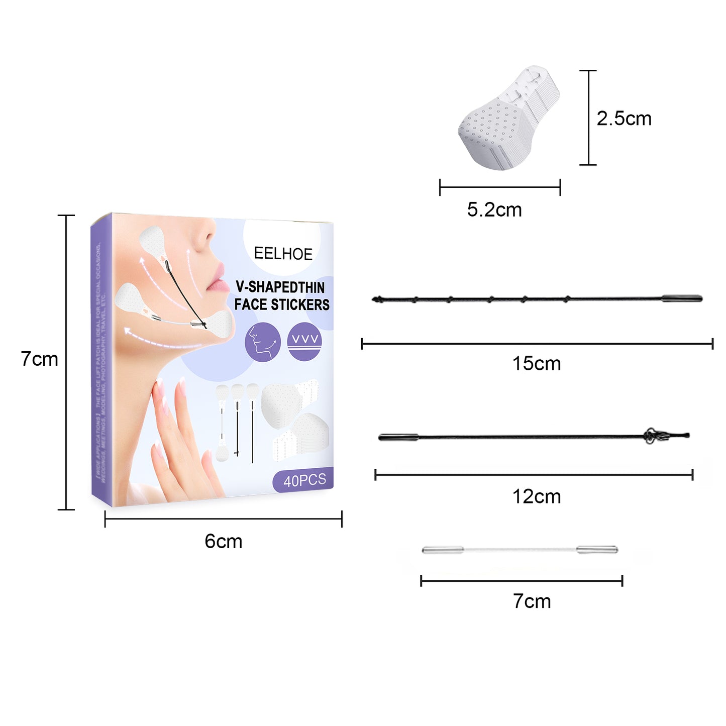 EELHOE Invisible Face Lifting Tape Tightening Facial Skin Shrinking Chin Muscles V Face Lifting and Shaping Patch